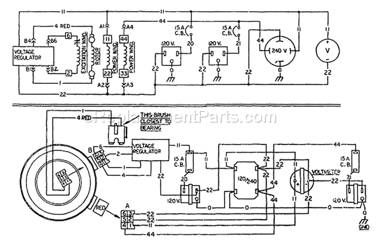 Page D Diagram and Parts List for 8801-0  Briggs and Stratton Generator